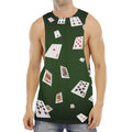 Flying Poker Cards Print Men's Muscle Tank Top