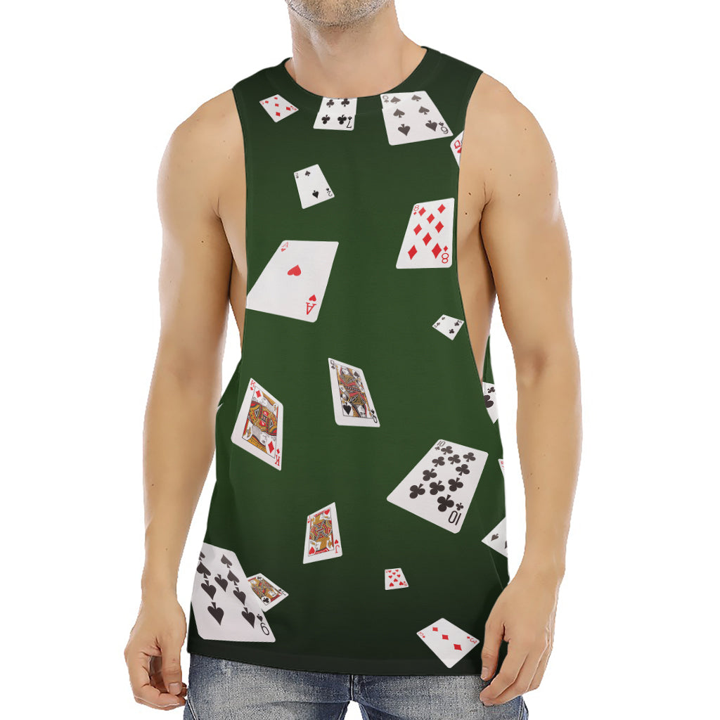 Flying Poker Cards Print Men's Muscle Tank Top