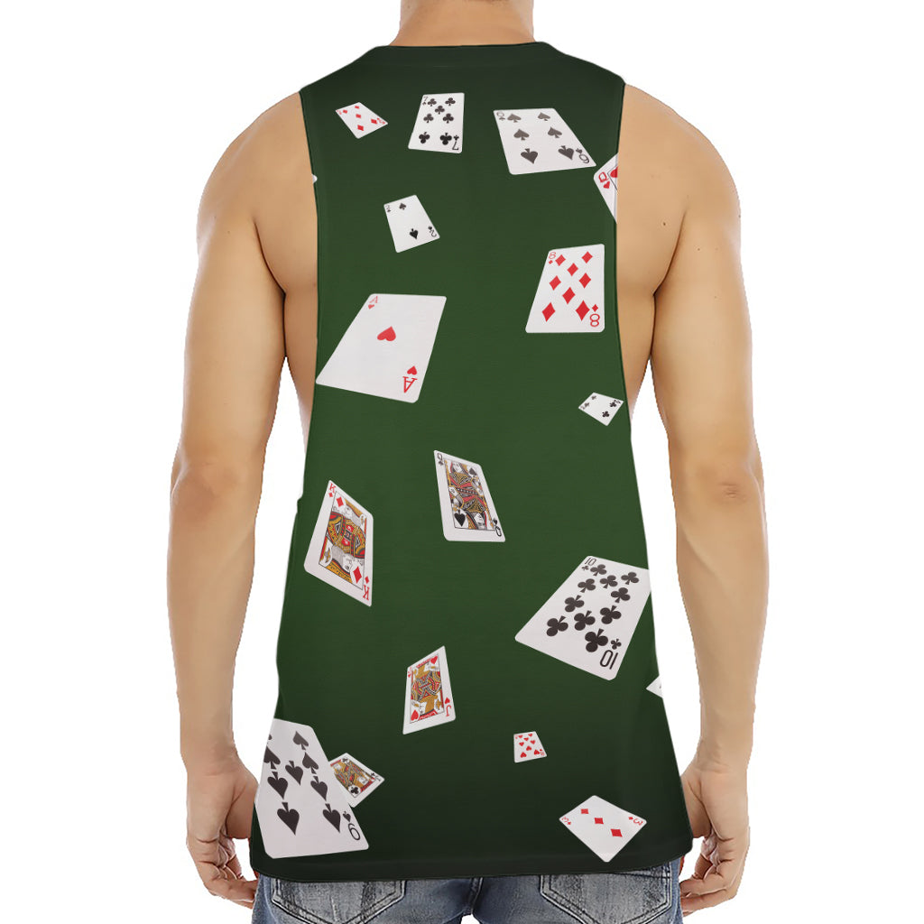 Flying Poker Cards Print Men's Muscle Tank Top