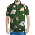 Flying Poker Cards Print Men's Polo Shirt