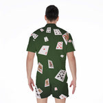 Flying Poker Cards Print Men's Rompers