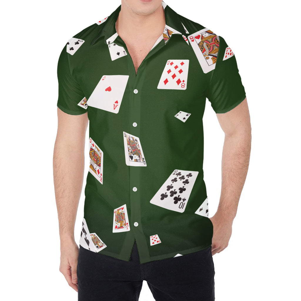 Flying Poker Cards Print Men's Shirt