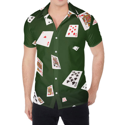 Flying Poker Cards Print Men's Shirt
