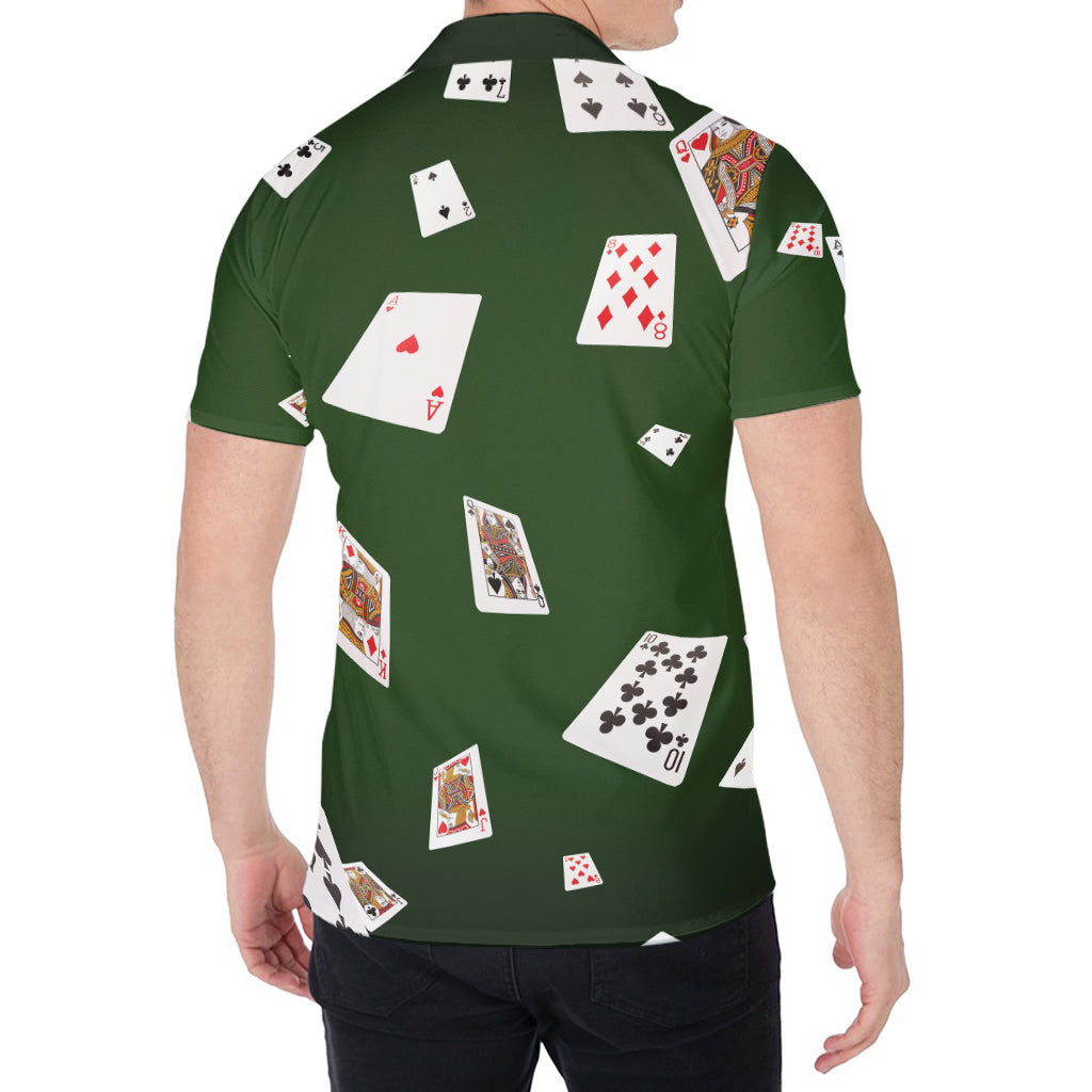 Flying Poker Cards Print Men's Shirt