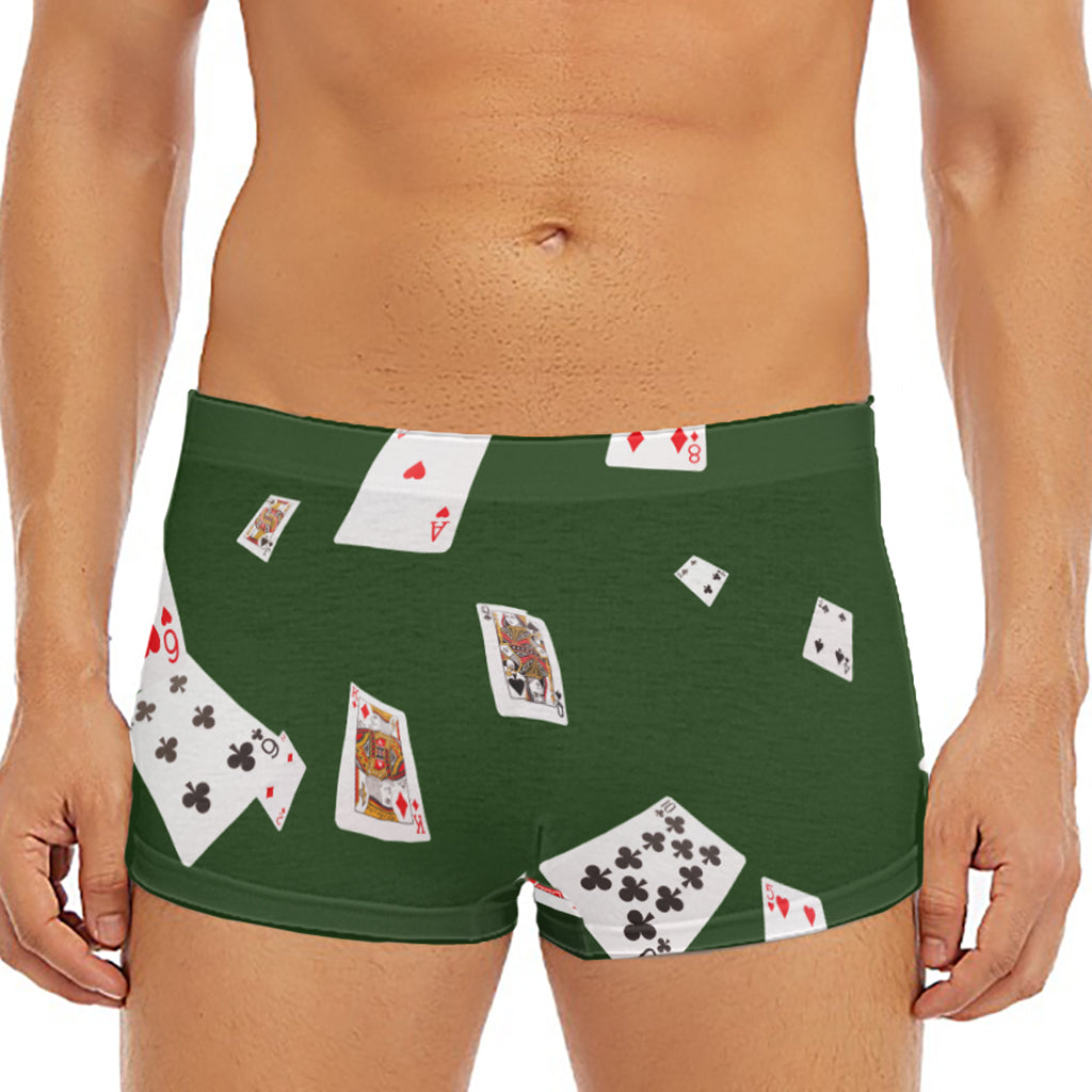 Flying Poker Cards Print Men's Short Boxer Briefs