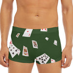 Flying Poker Cards Print Men's Short Boxer Briefs