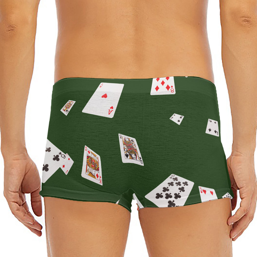 Flying Poker Cards Print Men's Short Boxer Briefs
