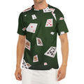 Flying Poker Cards Print Men's Short Sleeve Rash Guard