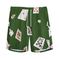 Flying Poker Cards Print Men's Athletic Shorts