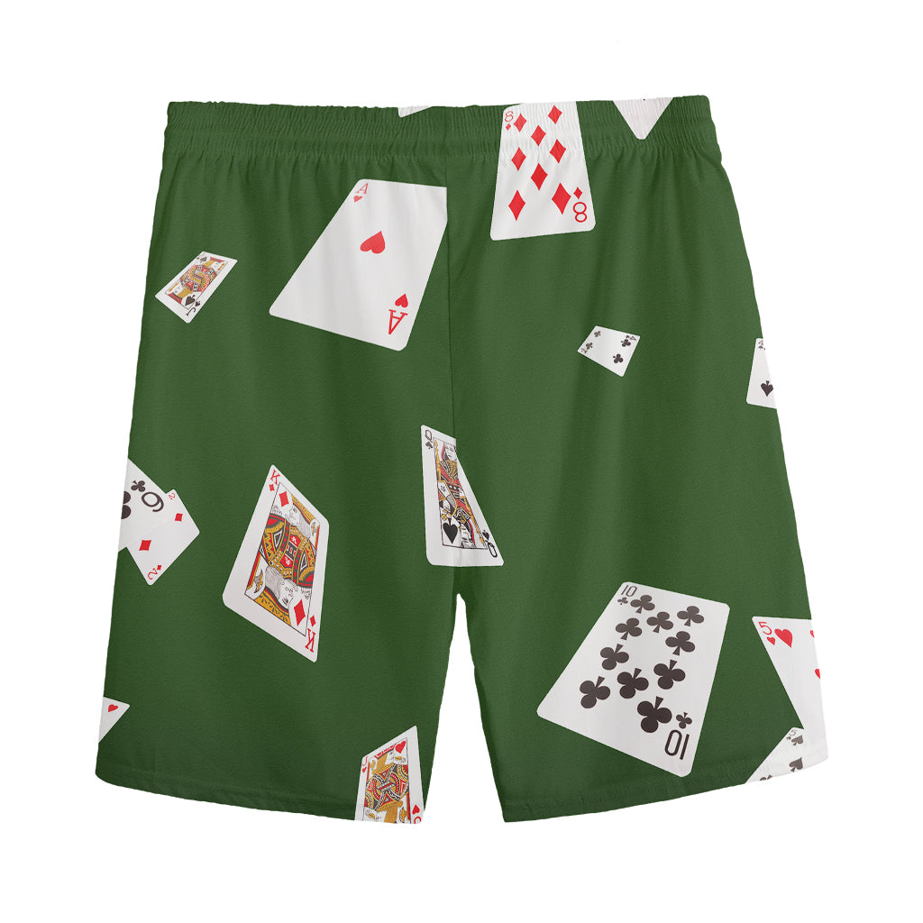 Flying Poker Cards Print Men's Sports Shorts