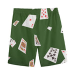 Flying Poker Cards Print Men's Sports Shorts
