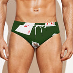 Flying Poker Cards Print Men's Swim Briefs
