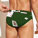 Flying Poker Cards Print Men's Swim Briefs