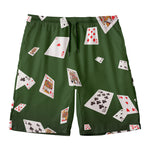 Flying Poker Cards Print Men's Swim Trunks
