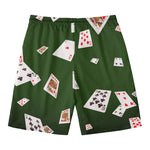 Flying Poker Cards Print Men's Swim Trunks