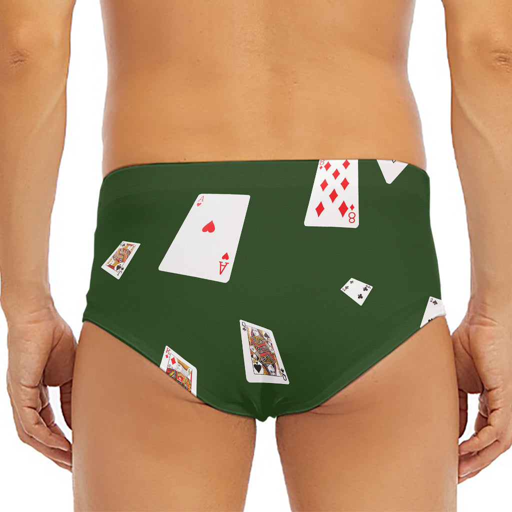 Flying Poker Cards Print Men's Triangle Swim Briefs