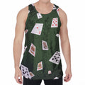 Flying Poker Cards Print Men's Velvet Tank Top