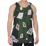 Flying Poker Cards Print Men's Velvet Tank Top