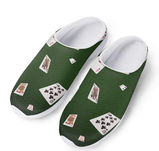 Flying Poker Cards Print Mesh Casual Shoes