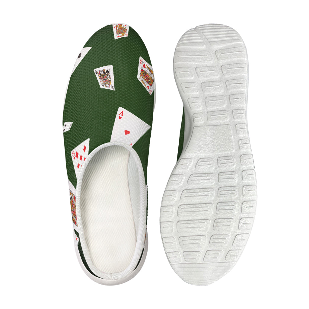 Flying Poker Cards Print Mesh Casual Shoes