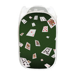Flying Poker Cards Print Mesh Laundry Hamper