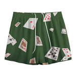 Flying Poker Cards Print Mesh Shorts