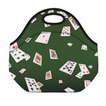 Flying Poker Cards Print Neoprene Lunch Bag