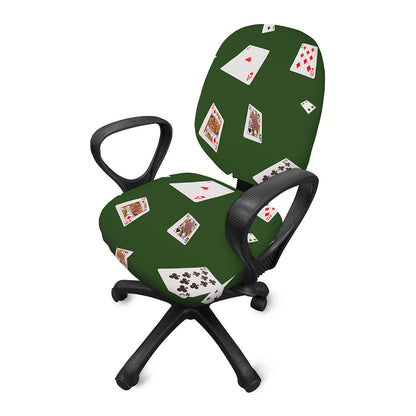 Flying Poker Cards Print Office Chair Cover