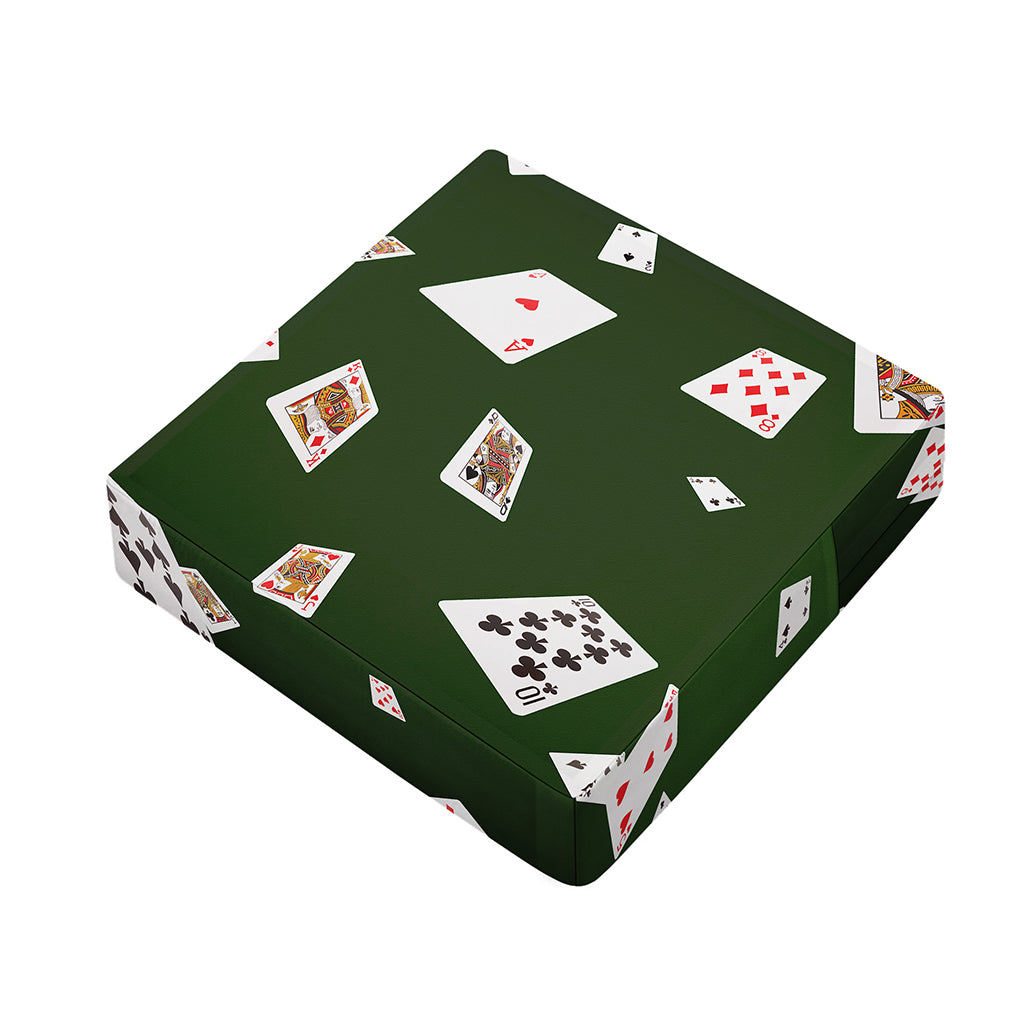 Flying Poker Cards Print Outdoor Seat Cushion Cover