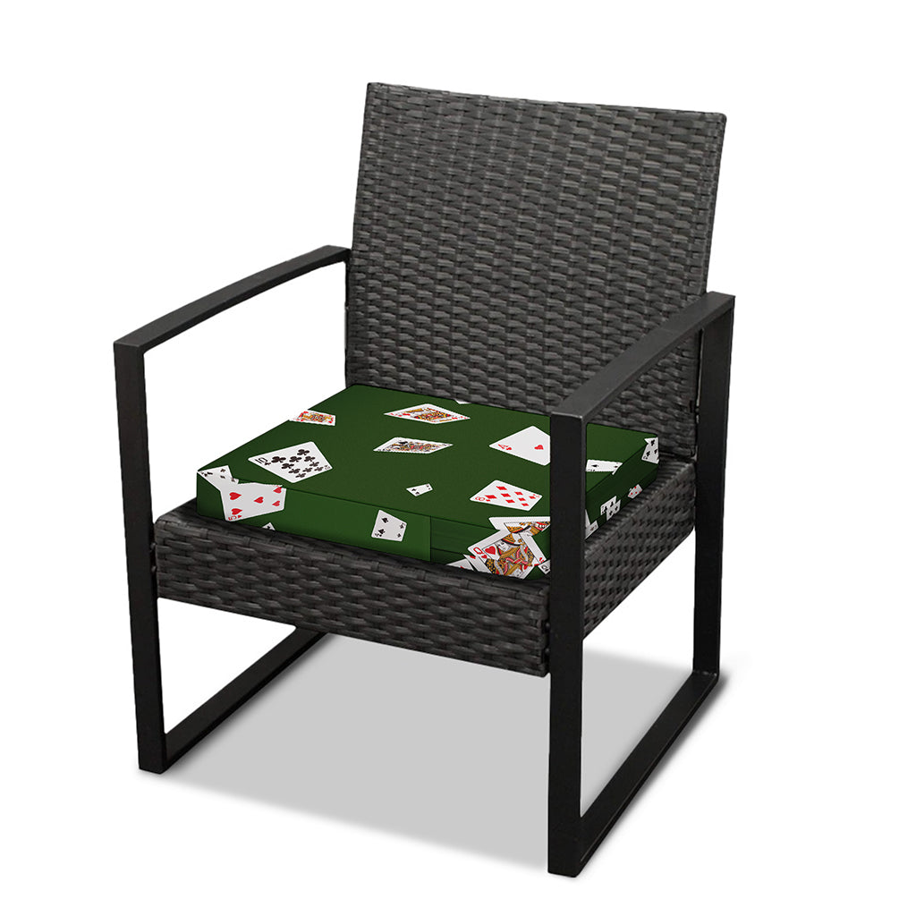 Flying Poker Cards Print Outdoor Seat Cushion Cover