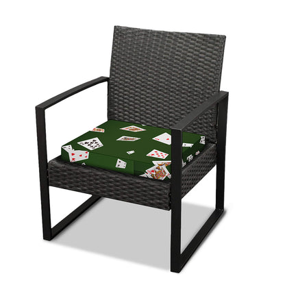 Flying Poker Cards Print Outdoor Seat Cushion Cover