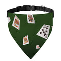 Flying Poker Cards Print Over The Collar Dog Bandana