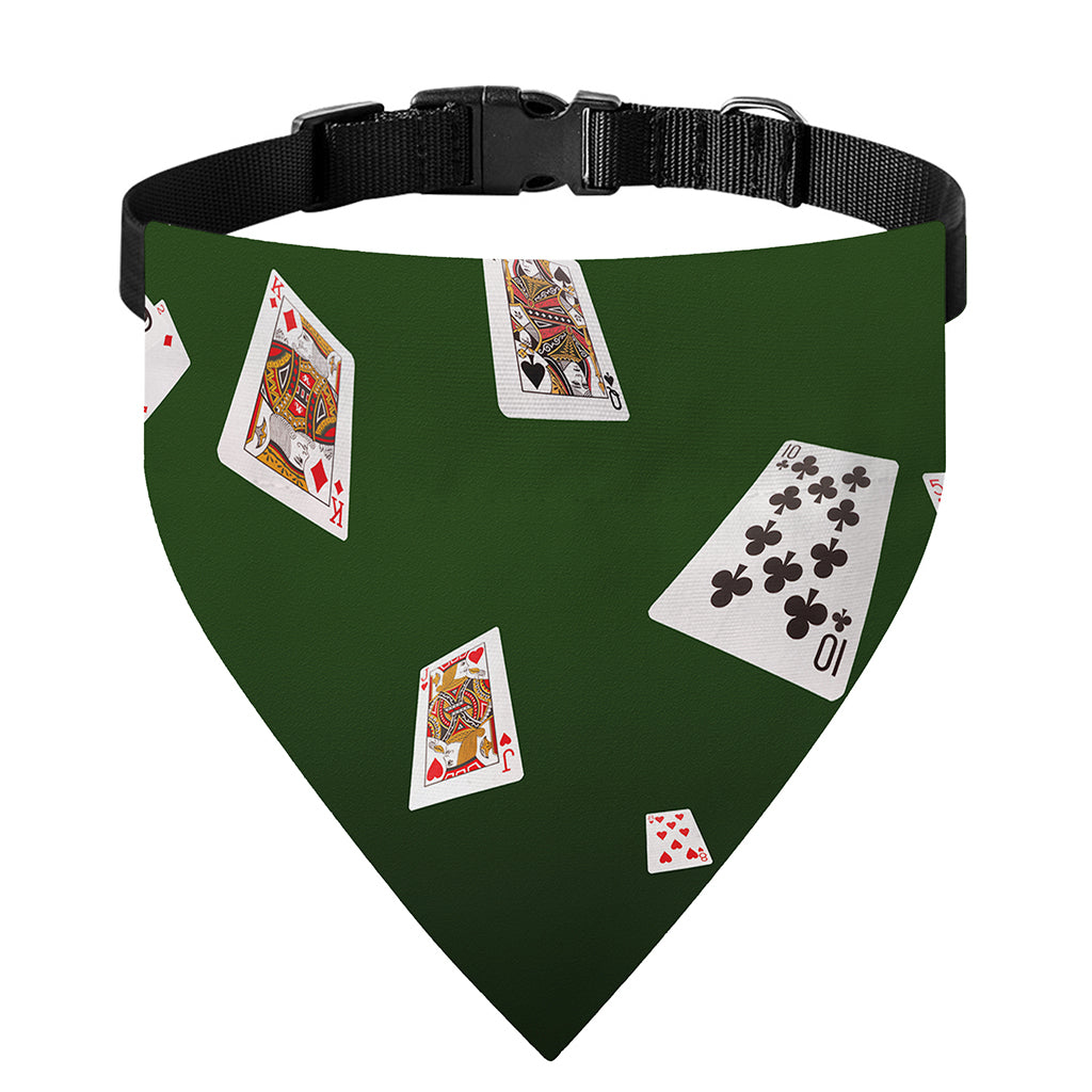 Flying Poker Cards Print Over The Collar Dog Bandana