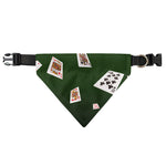 Flying Poker Cards Print Over The Collar Dog Bandana