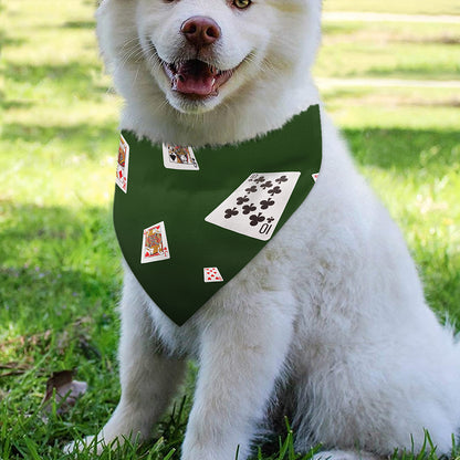Flying Poker Cards Print Over The Collar Dog Bandana
