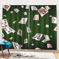 Flying Poker Cards Print Pencil Pleat Curtains