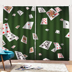 Flying Poker Cards Print Pencil Pleat Curtains