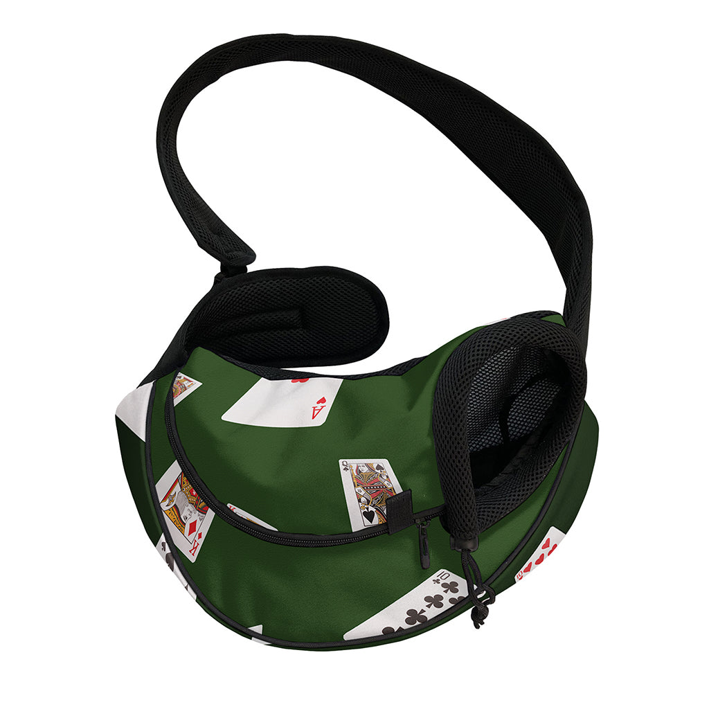 Flying Poker Cards Print Pet Sling Carrier
