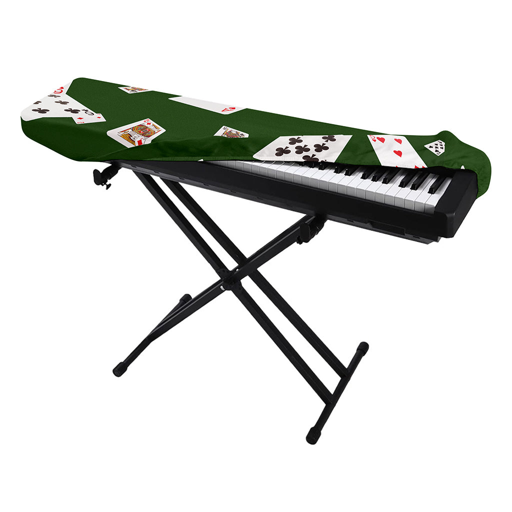Flying Poker Cards Print Piano Keyboard Cover