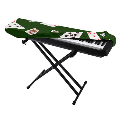 Flying Poker Cards Print Piano Keyboard Cover