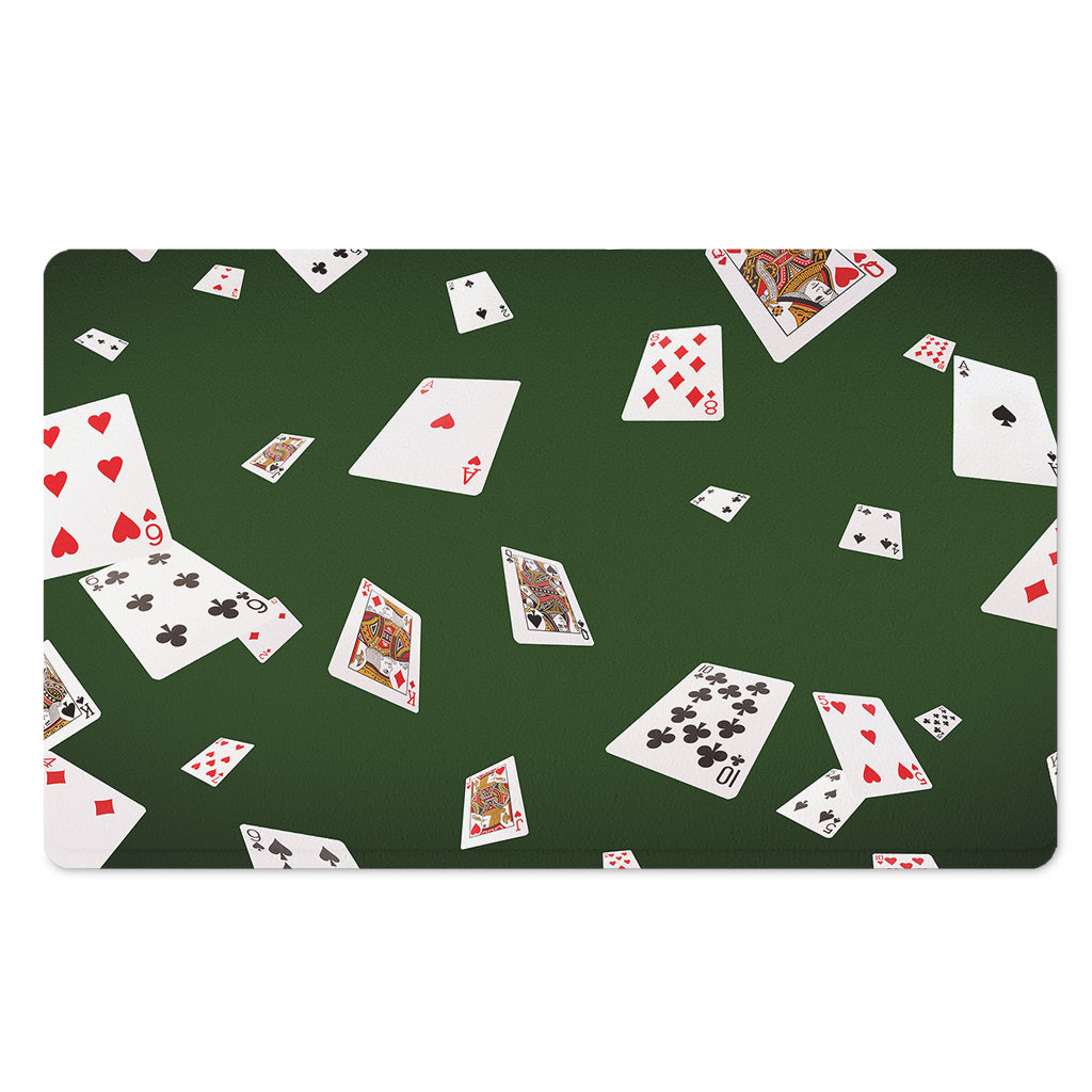 Flying Poker Cards Print Polyester Doormat