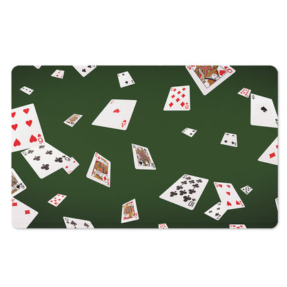 Flying Poker Cards Print Polyester Doormat