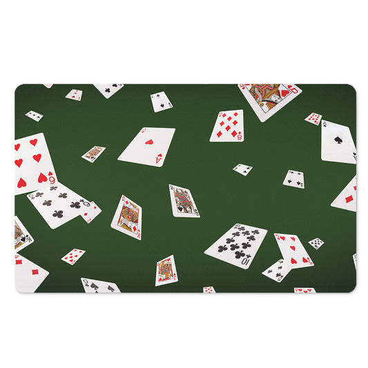 Flying Poker Cards Print Polyester Doormat