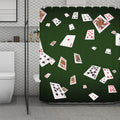 Flying Poker Cards Print Polyester Shower Curtain