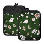 Flying Poker Cards Print Pot Holders With Pocket