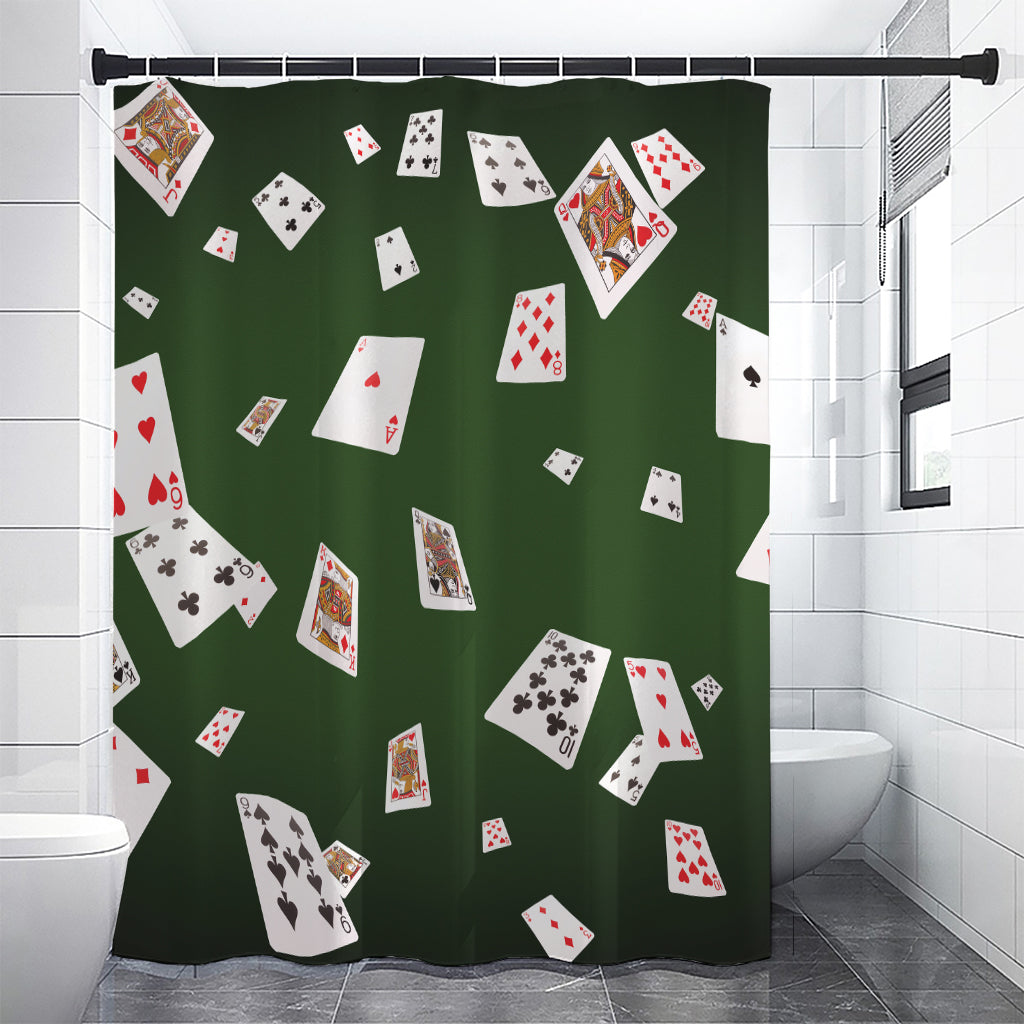 Flying Poker Cards Print Premium Shower Curtain