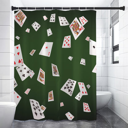 Flying Poker Cards Print Premium Shower Curtain