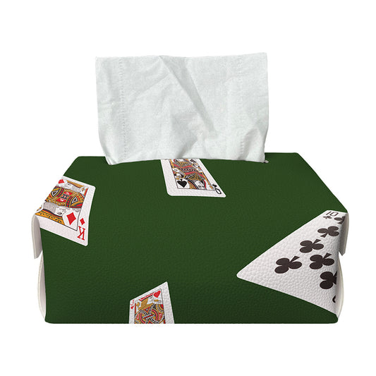 Flying Poker Cards Print Rectangle Tissue Box Cover