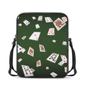 Flying Poker Cards Print Rectangular Crossbody Bag