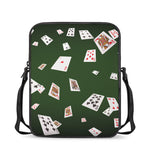 Flying Poker Cards Print Rectangular Crossbody Bag